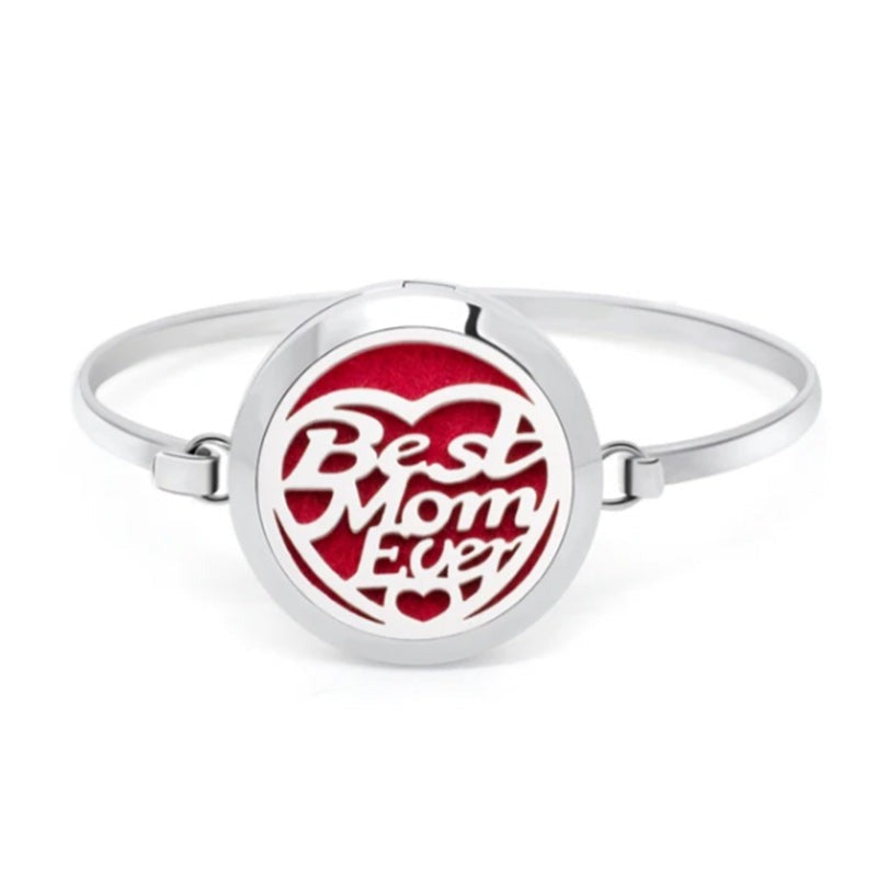 Essential Oil Diffuser Bracelet Women Men Openable 30mm Round Locket Bangle Stainless Steel-Bracelets-Innovato Design-Best Mom-Innovato Design