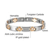 Men Tungsten Gold & Silver Hematite Anti-scratch CZ Bracelet-Bracelets-Innovato Design-Innovato Design