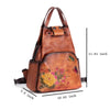 Luxury Floral Genuine Leather Backpack with Large Capacity-Canvas and Leather Backpack-Innovato Design-Brown-Innovato Design