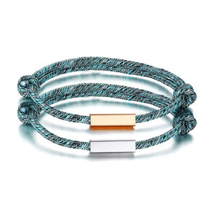 Custom Engrave Stainless Steel Fashion Couple Bracelets-Bracelets-Innovato Design-Man-Innovato Design