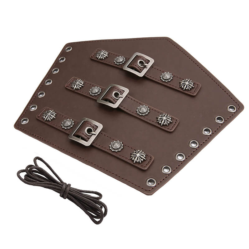 Medieval Nordic Viking Knight Warrior Ranger Bracer Celtic Armor Leather Armband-Bracelets-Innovato Design-Light Brown-Innovato Design