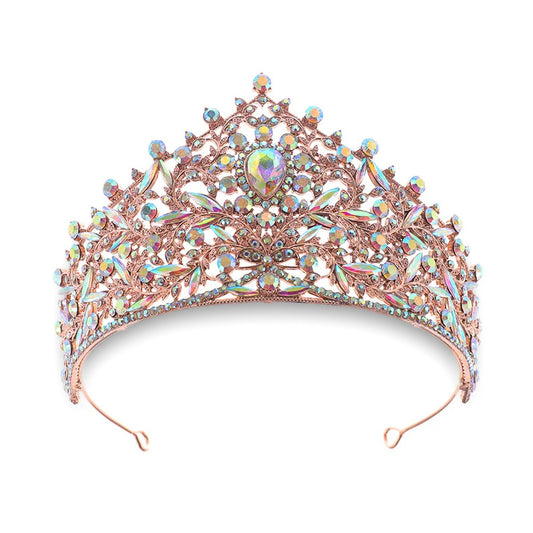 Rose Gold Baroque Wedding Tiaras and Crowns Woman Bridal-Crowns-Innovato Design-Innovato Design