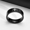 Men Stainless Steel Black Lord Prayer Cross Ring-Rings-Innovato Design-7-Innovato Design