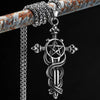 Stainless Steel Men Pendant Necklace Vintage Cross Pentagram-Necklaces-Innovato Design-Innovato Design