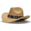 Cowboy Hat with Metal Skull Band
