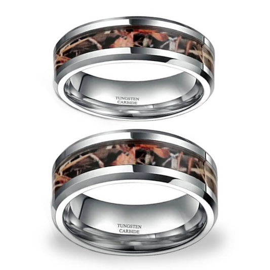 6mm 8mm Camo Tungsten Rings Hunting Camouflage Wedding Engagement Band