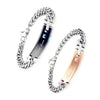 His & Hers Stainless Steel Bracelet Link Wrist CZ Curb Chain Couple Set