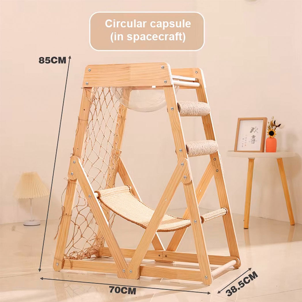 Innovato Design - Adventure Cat Climbing Tower with Hammock, Scratcher, and Capsule Bed