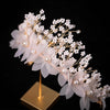 Handmade Flower and Crystal Tiara & Earrings Pearls Wedding Jewelry Set-Jewelry Sets-Innovato Design-Innovato Design
