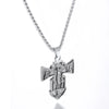 Men Stainless Steel Jesus Crucifix Cross Necklace Pendant Silver-Necklaces-Innovato Design-Innovato Design