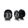 10mm Stainless Steel Stud Hoop Initials 26 Letter Stud Barbell Earrings for Men Women-Earrings-Innovato Design-D-Innovato Design