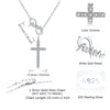 Sterling Silver Faith Hope Love Hollow Sideway Cross Pendant Necklace, 18 Rolo Chain