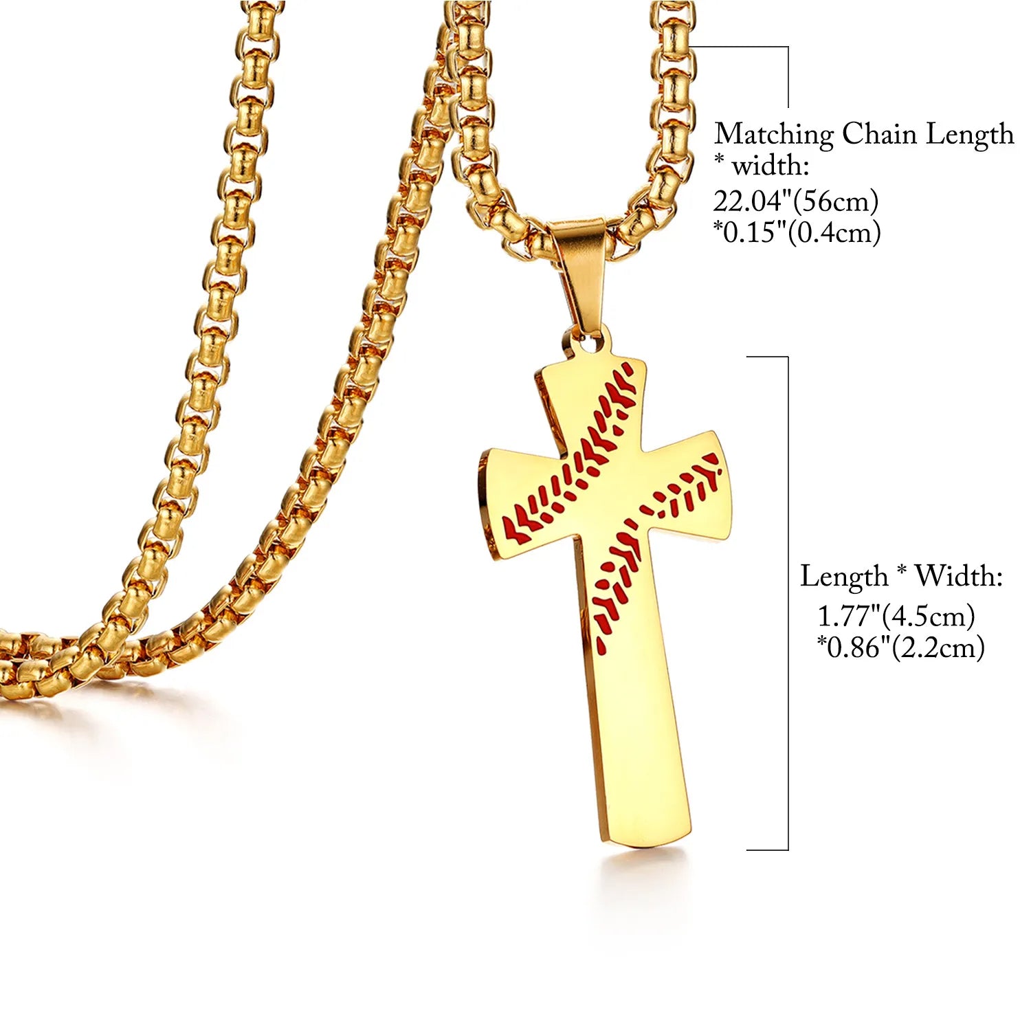 Stainless Steel Cross Pendant Philippians 4:13 and Chain Necklace-Necklaces-Innovato Design-Gold-Innovato Design