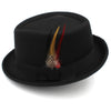 Trilby Fedora Hat with Multicolored Feather on Black Hatband-Hats-Innovato Design-Black-Innovato Design
