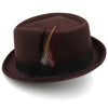 Trilby Fedora Hat with Multicolored Feather on Black Hatband-Hats-Innovato Design-Brown-Innovato Design