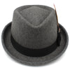 Trilby Fedora Hat with Multicolored Feather on Black Hatband-Hats-Innovato Design-Gray-Innovato Design