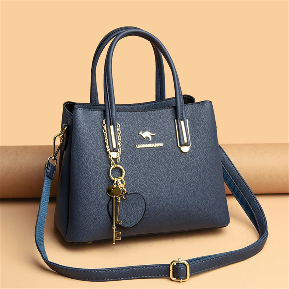 Multiple Pockets and Unique Zippers Tote Bag, Shoulder Bag, Crossbody Bag and Handbag-Handbags-Innovato Design-Red-Innovato Design