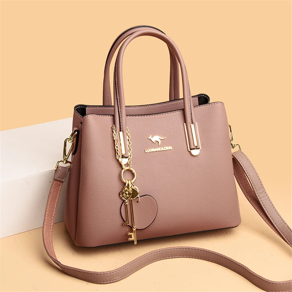 Multiple Pockets and Unique Zippers Tote Bag, Shoulder Bag, Crossbody Bag and Handbag-Handbags-Innovato Design-Red-Innovato Design
