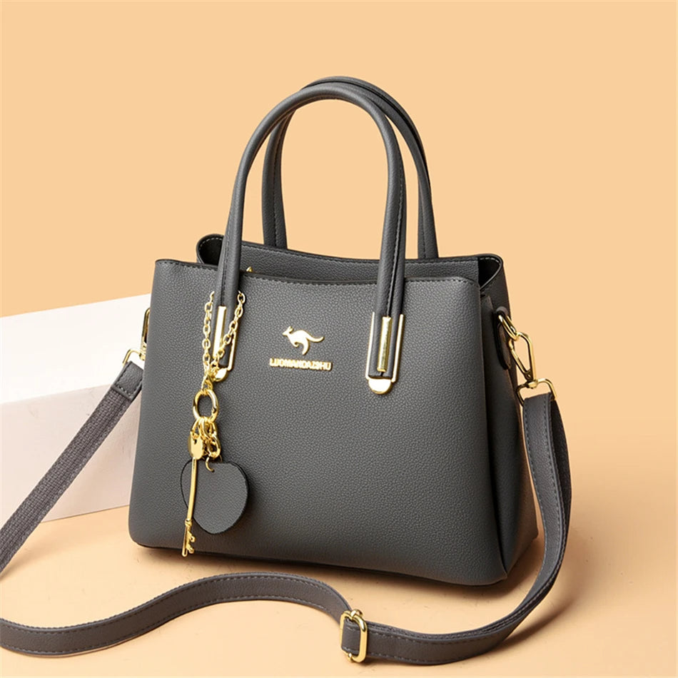Multiple Pockets and Unique Zippers Tote Bag, Shoulder Bag, Crossbody Bag and Handbag-Handbags-Innovato Design-Red-Innovato Design