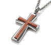 Wood Inlay Christian Classic Cross Pendant Necklace-Necklaces-Innovato Design-Innovato Design