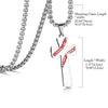 Stainless Steel Cross Pendant Philippians 4:13 and Chain Necklace