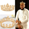 Men's King Crown with Crystals Gold for Wedding or Prom
