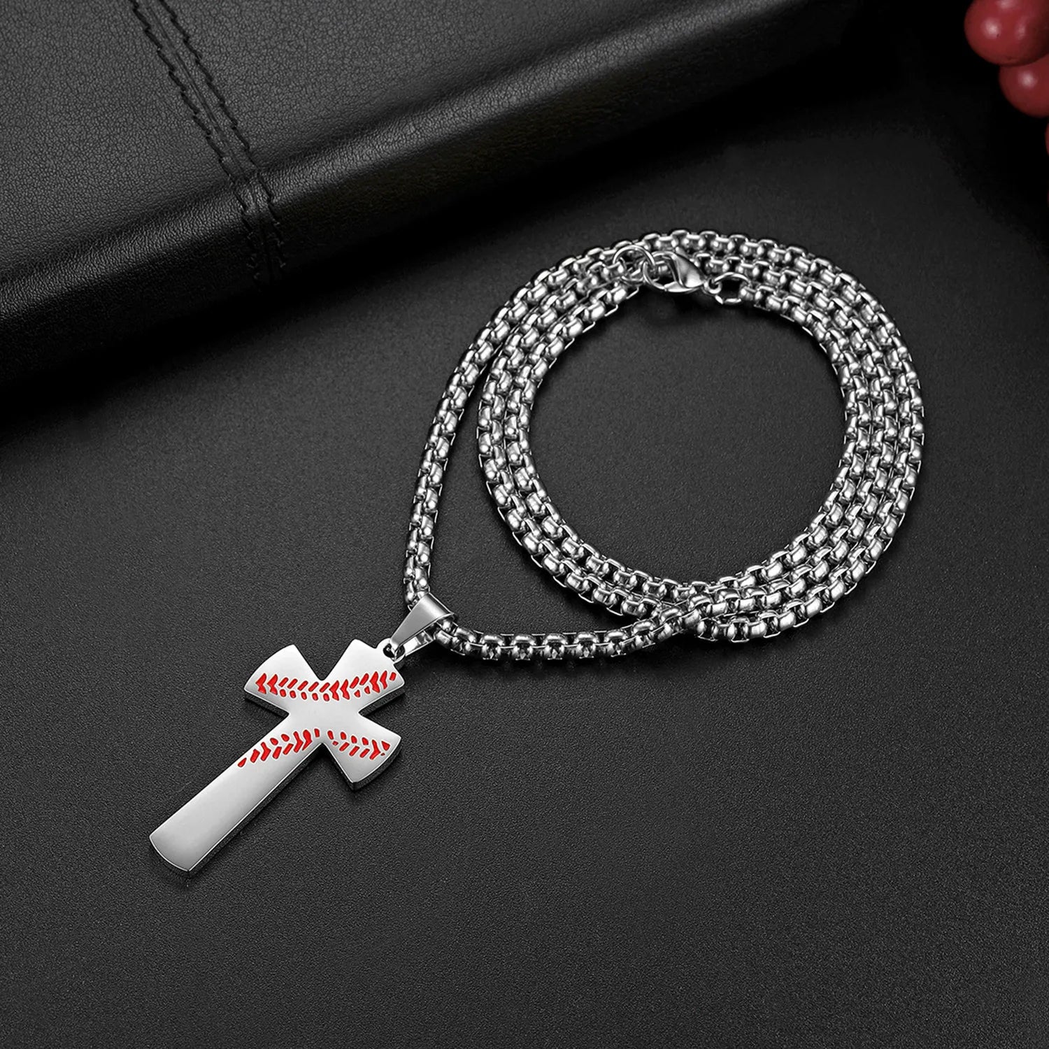 Stainless Steel Cross Pendant Philippians 4:13 and Chain Necklace-Necklaces-Innovato Design-Gold-Innovato Design