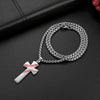 Stainless Steel Cross Pendant Philippians 4:13 and Chain Necklace