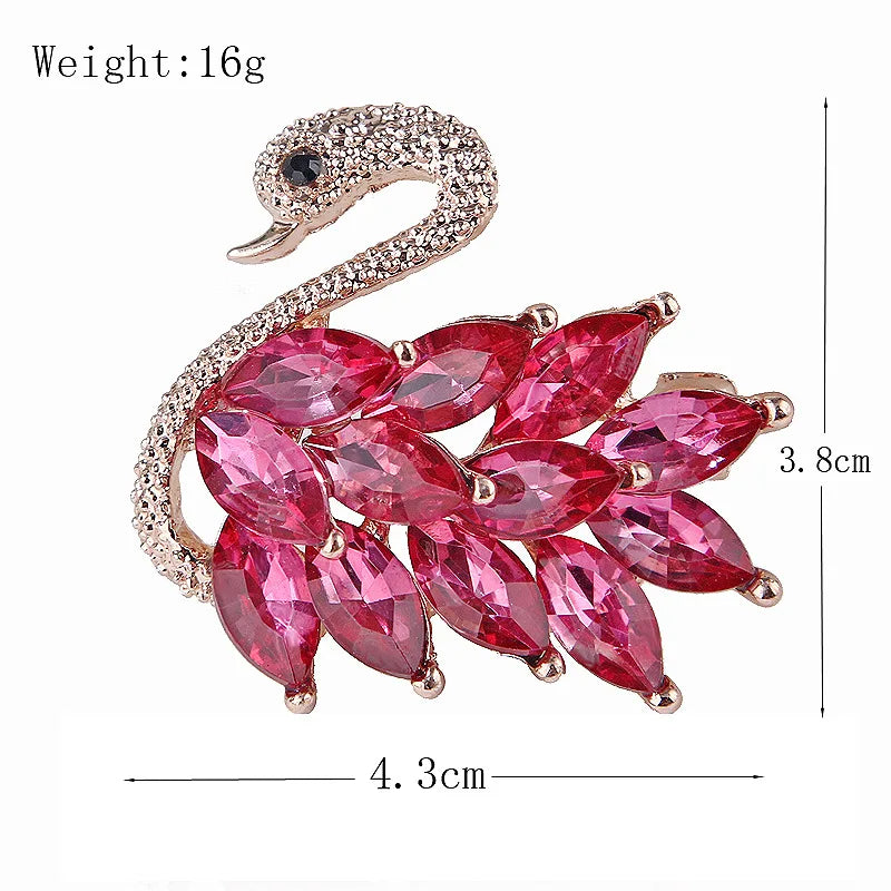 Women's Crystal Elegant Swan Bird Bridal Brooch Pin-jewelry-Innovato Design-Colorful-Innovato Design