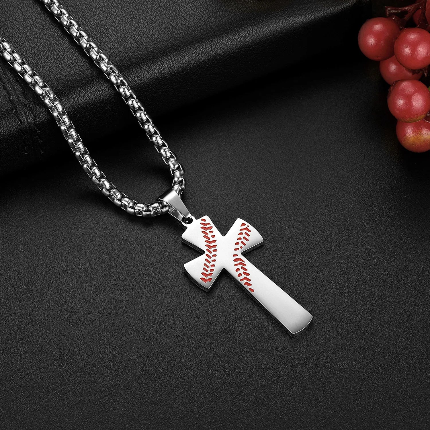 Stainless Steel Cross Pendant Philippians 4:13 and Chain Necklace-Necklaces-Innovato Design-Gold-Innovato Design