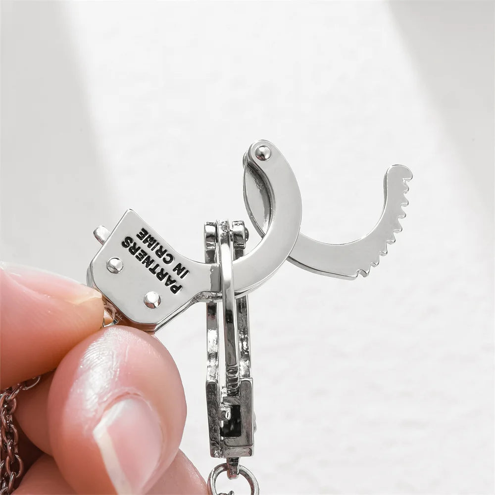 Partners in Crime Handcuff Handcuff Best Friends Forever Matching Necklace Set-Necklaces-Innovato Design-Innovato Design