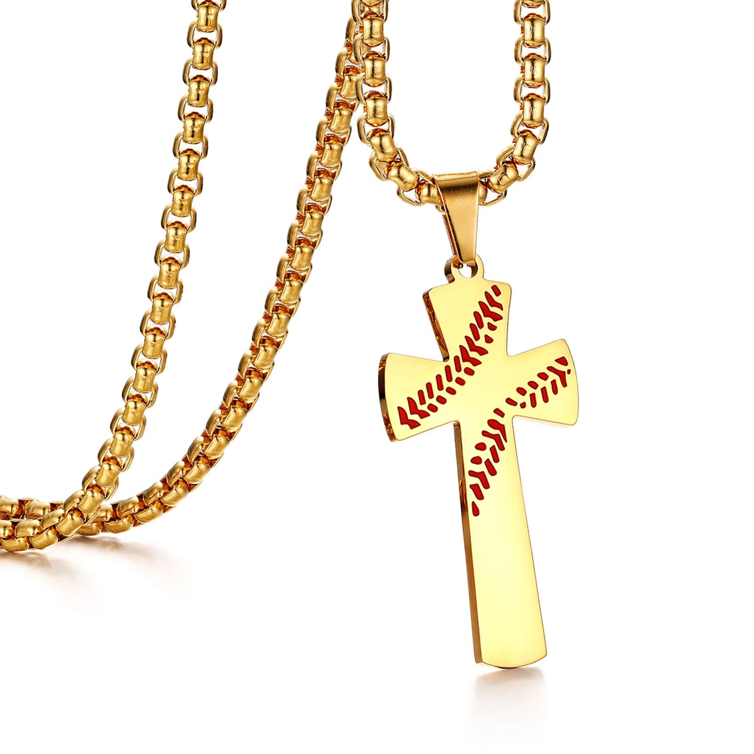 Stainless Steel Cross Pendant Philippians 4:13 and Chain Necklace-Necklaces-Innovato Design-Gold-Innovato Design