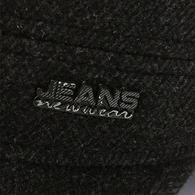 Woolen Army Military Cap Winter Adjustable-Hats-Innovato Design-Black-Innovato Design