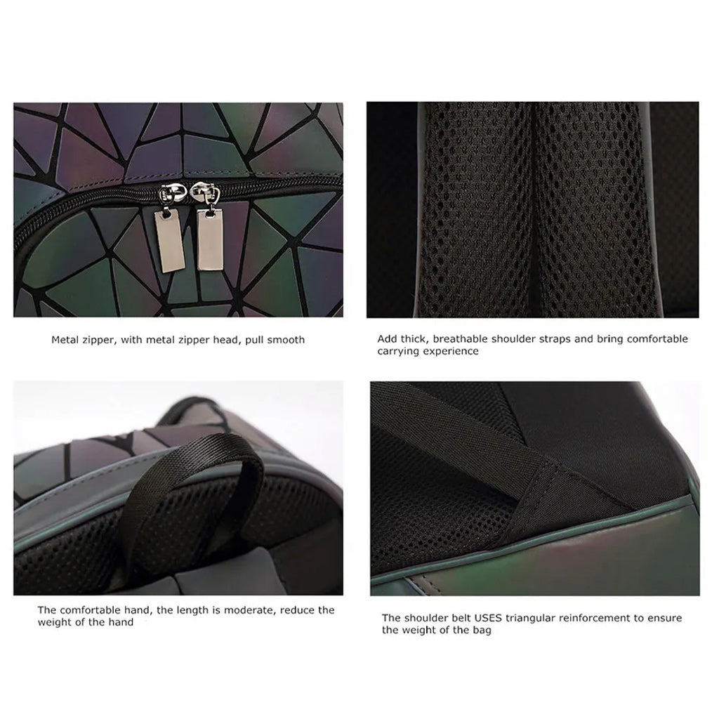 Luminous Schoolbags Travel Daypack Backpack Set for Women-clear backpack-Innovato Design-Only Clutch-Innovato Design