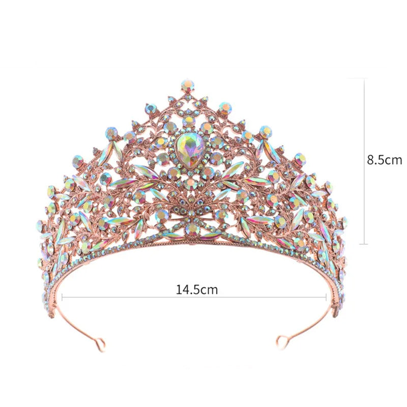 Rose Gold Baroque Wedding Tiaras and Crowns Woman Bridal-Crowns-Innovato Design-Innovato Design