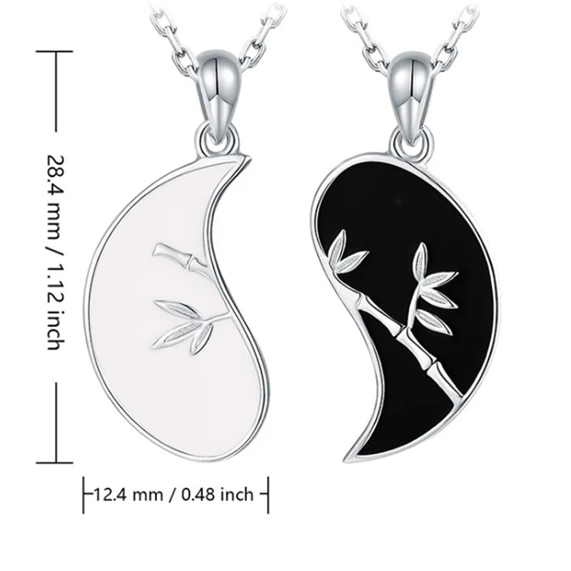 925 Sterling Silver Yin Yang Pendant Couple Necklace Friends-Necklaces-Innovato Design-Innovato Design