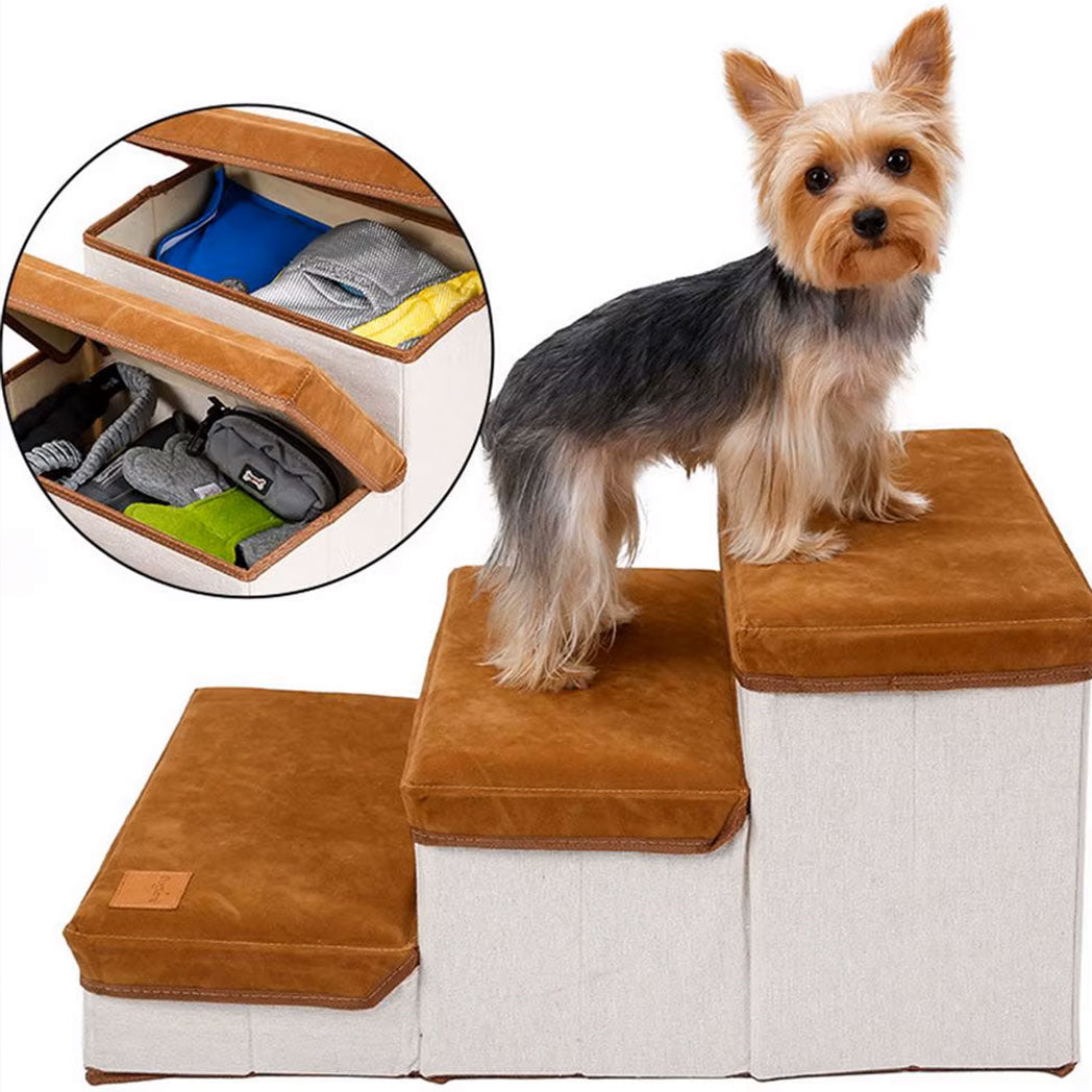 Innovato Design - 3-Step Foldable Pet Dog Stairs with Storage