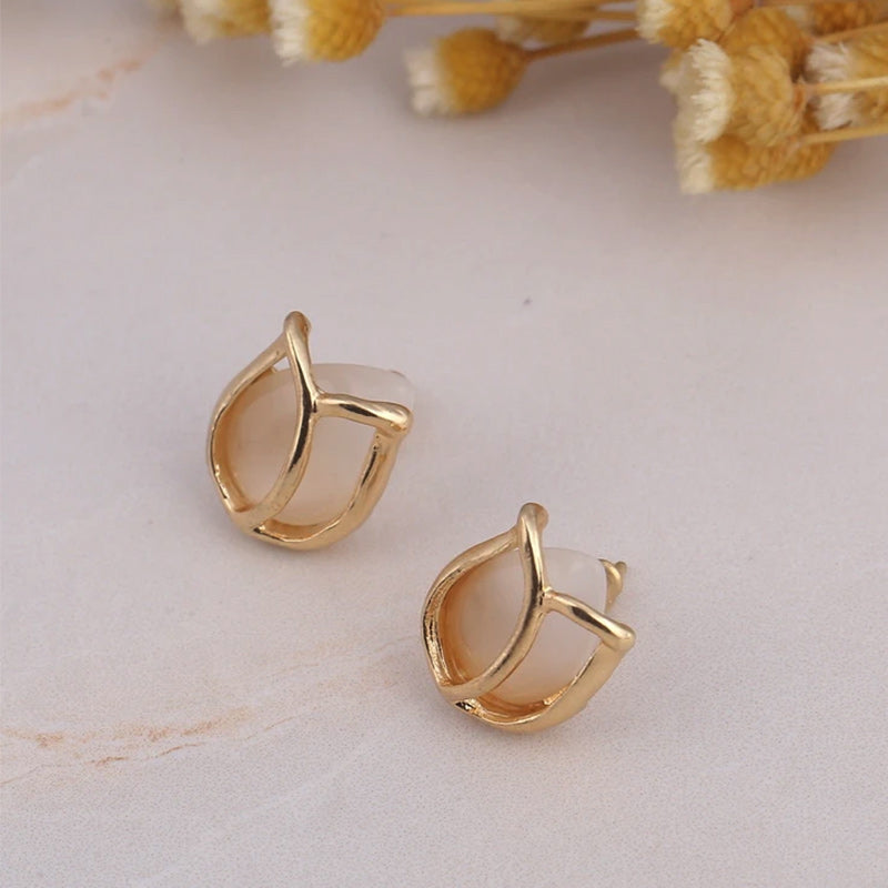 Pink Natural Stone Rose Flower Necklace & Earrings Wedding Jewelry Set-Jewelry Sets-Innovato Design-Innovato Design