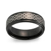 8MM Men Tungsten Ring Wedding Band Black with Celtic Design-Rings-Innovato Design-7-Innovato Design
