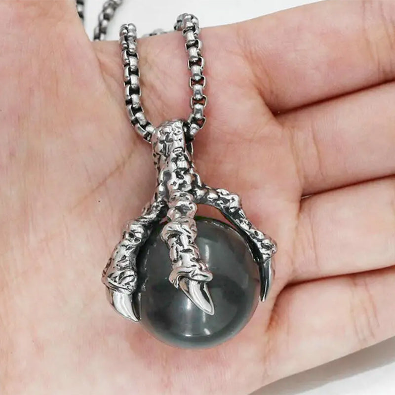 Men's Biker Gothic Dragon Claw Stainless Steel Pendant Necklace-Necklaces-Innovato Design-Innovato Design
