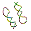 Rainbow Spiral Earrings Titanium Twist Swirl Drop Dangle Gauge-Earrings-Innovato Design-Innovato Design