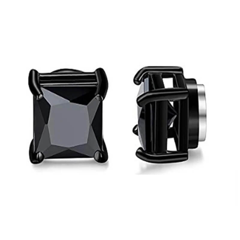 3 Pairs Stainless Steel Magnetic Stud Earrings for Men Women CZ Earrings Non-Piercing,6-8MM-Earrings-Innovato Design-3 Pairs a Black Set 6MM-Innovato Design
