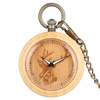 Bamboo Wood Pocket Watch with Elk Display-Pocket Watch-Innovato Design-Innovato Design