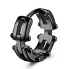 Men's Stainless Steel Stud Hoop Huggie Steampunk Chain Earrings Black