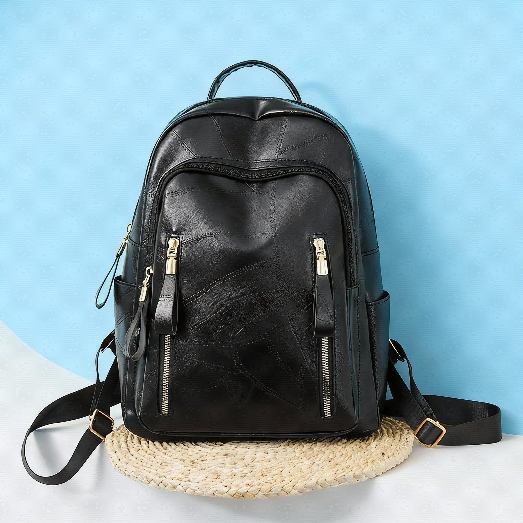 Luxury Multifunction PU Leather Embossed Bag and Backpack