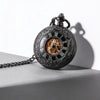Floral Steel Quartz Mechanical Pocket Watch with Fob Chain