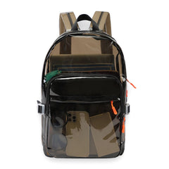 Clear Transparent PVC Multi-pockets School Travel Rucksack Sport Waterproof Comfort-Backpacks-Innovato Design-Black-Innovato Design