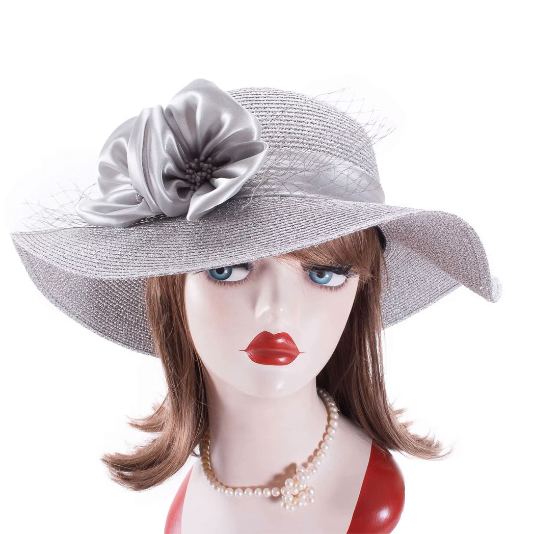 Floppy Wide Brim Linen Sun Hat with Bow