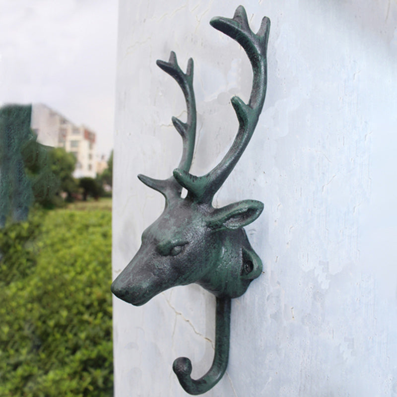 Decorative Deer Head Wall Mount Rack Stylish Cast Iron Hanger Hook-Home & Garden-Innovato Design-Brown-Innovato Design