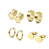 4 Pairs Stainless Steel Stud Earrings for Men Women Hoop Earrings Huggie Piercing 18G